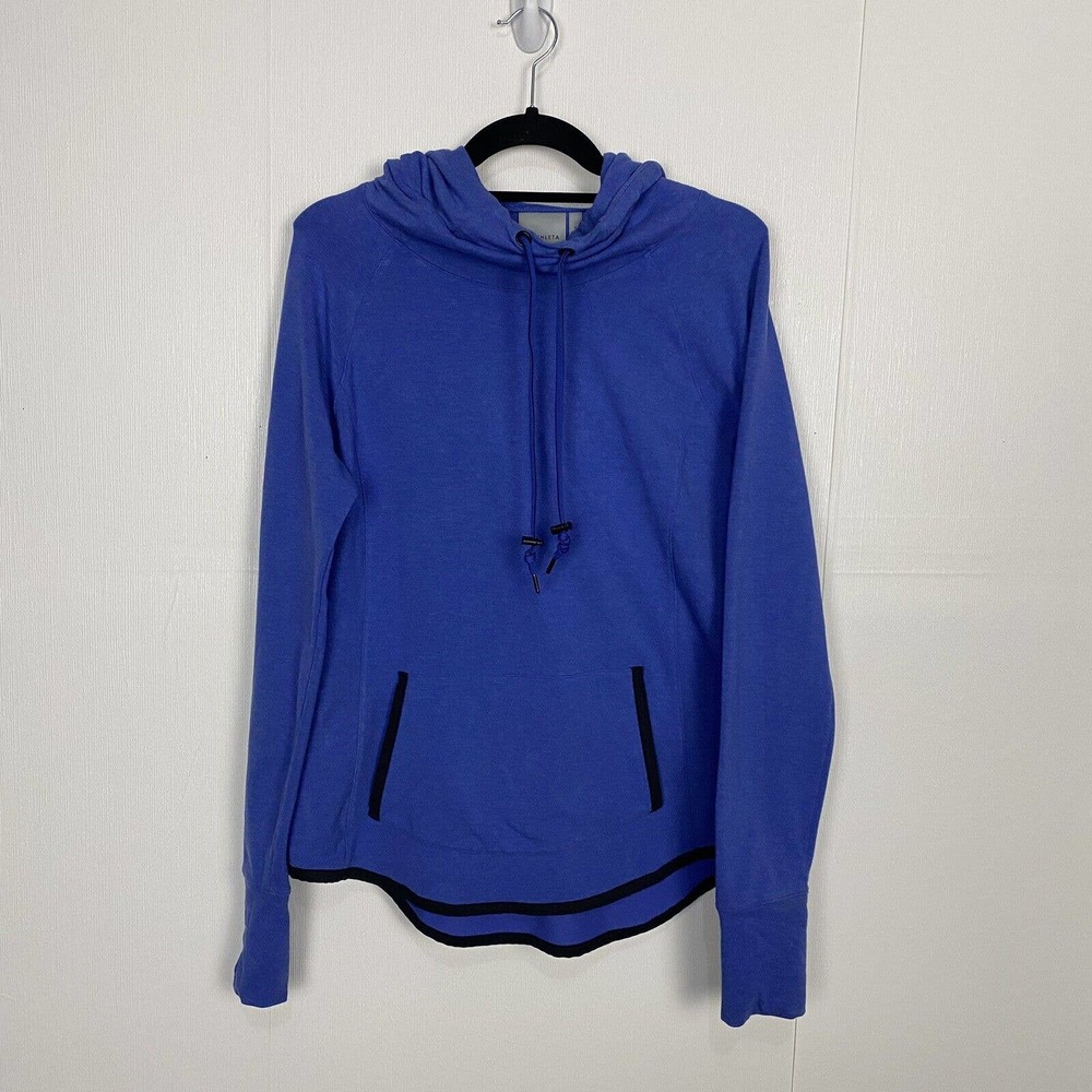Athleta Sweatshirt Women’s Hoodie Blue Pullover With Pocket Size Medium.